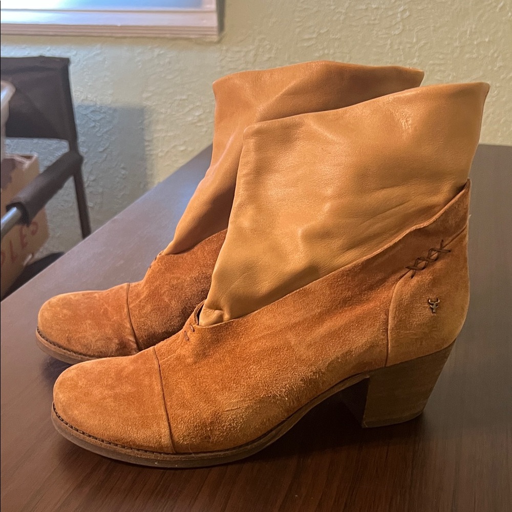 H.S. Trask Tan Suede Ankle Boots